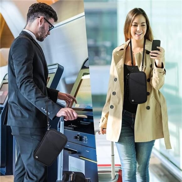 RFID Travel Passport Holder for Family - Large, Wallet Holder for Family Men - Picture 6 of 7